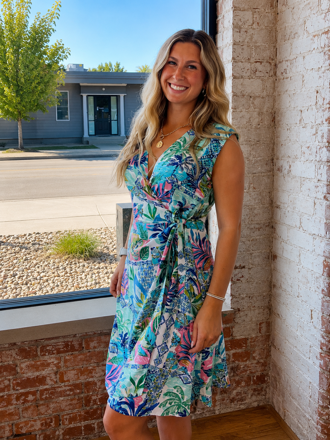 TROPICAL ESCAPE WRAP DRESS
