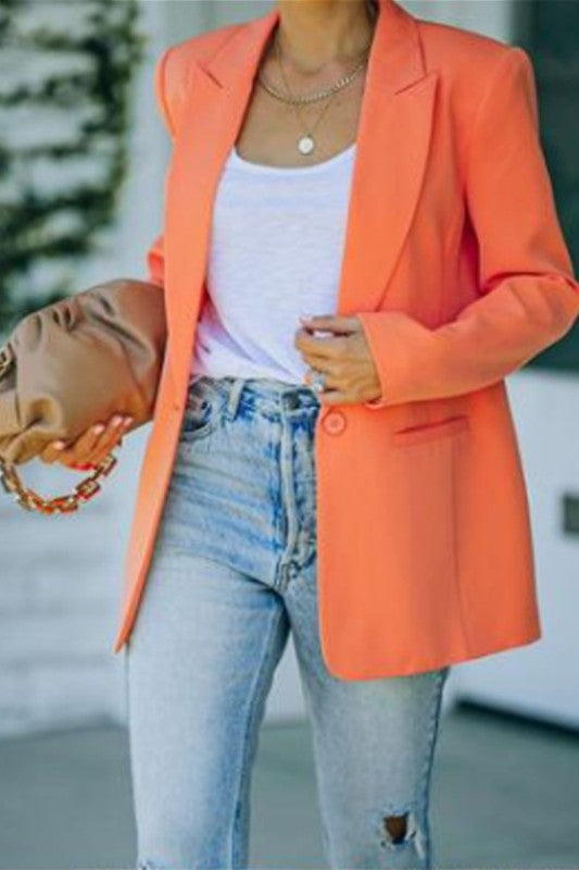 LAPEL LONG SLEEVE JACKET IN TWO COLORS