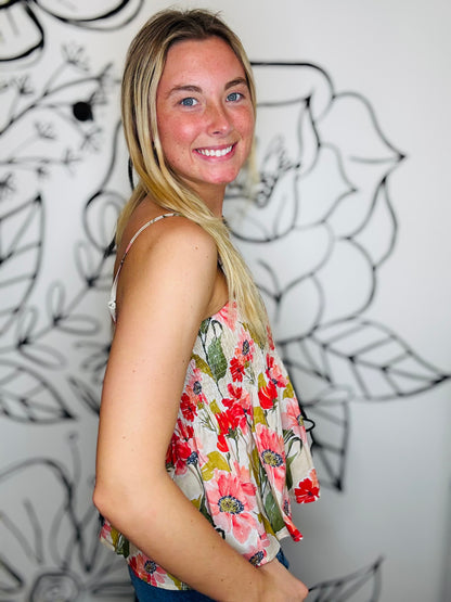 FLORAL SPAGHETTI STRAP TOP