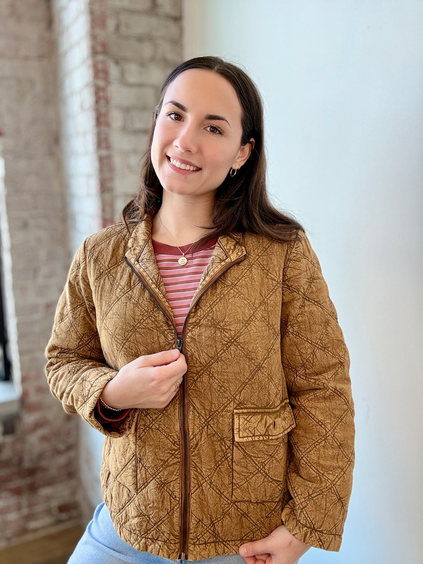 CAMEL ZIP-UP JACKET