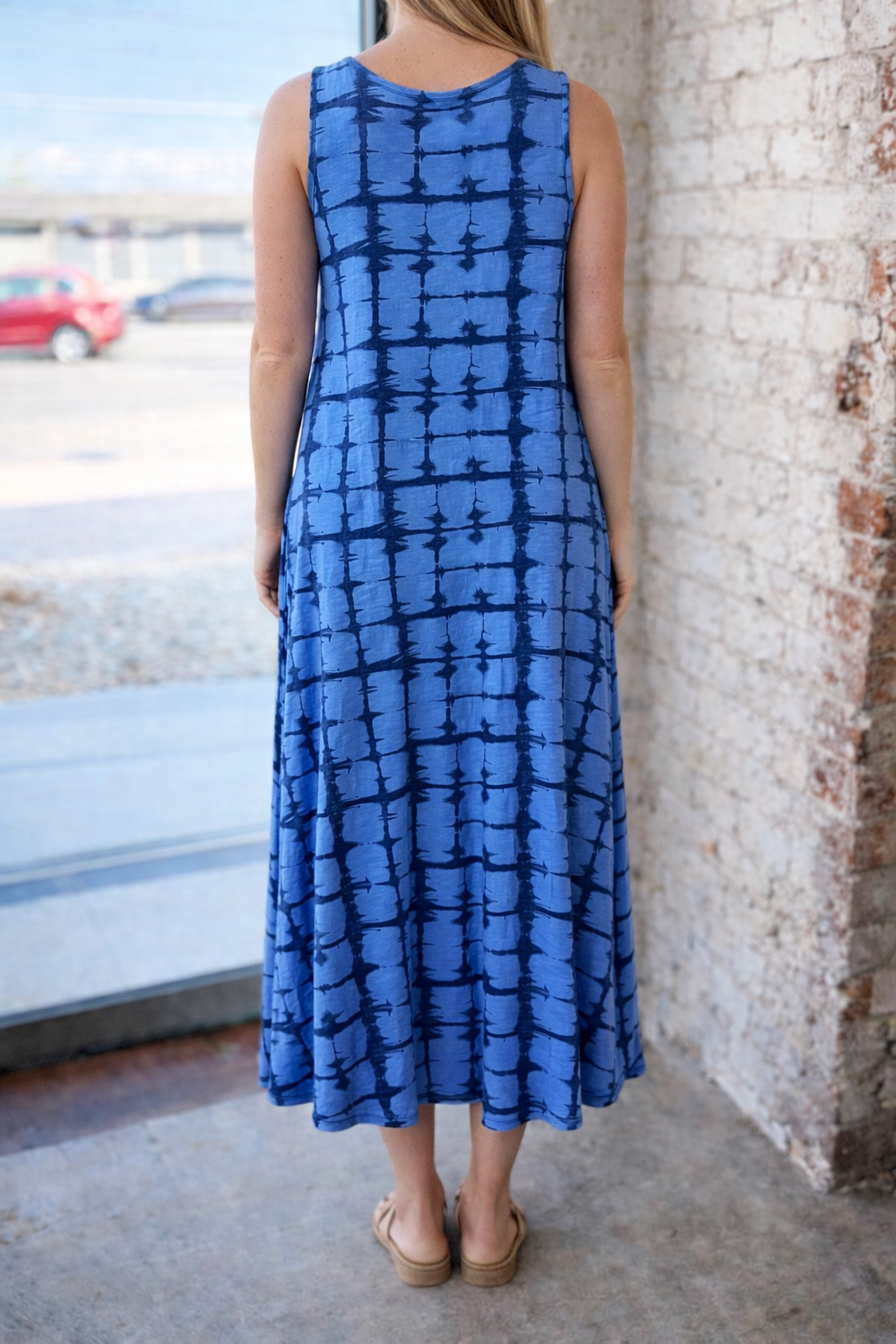 Bermuda Blue Print Sleeveless Dress
