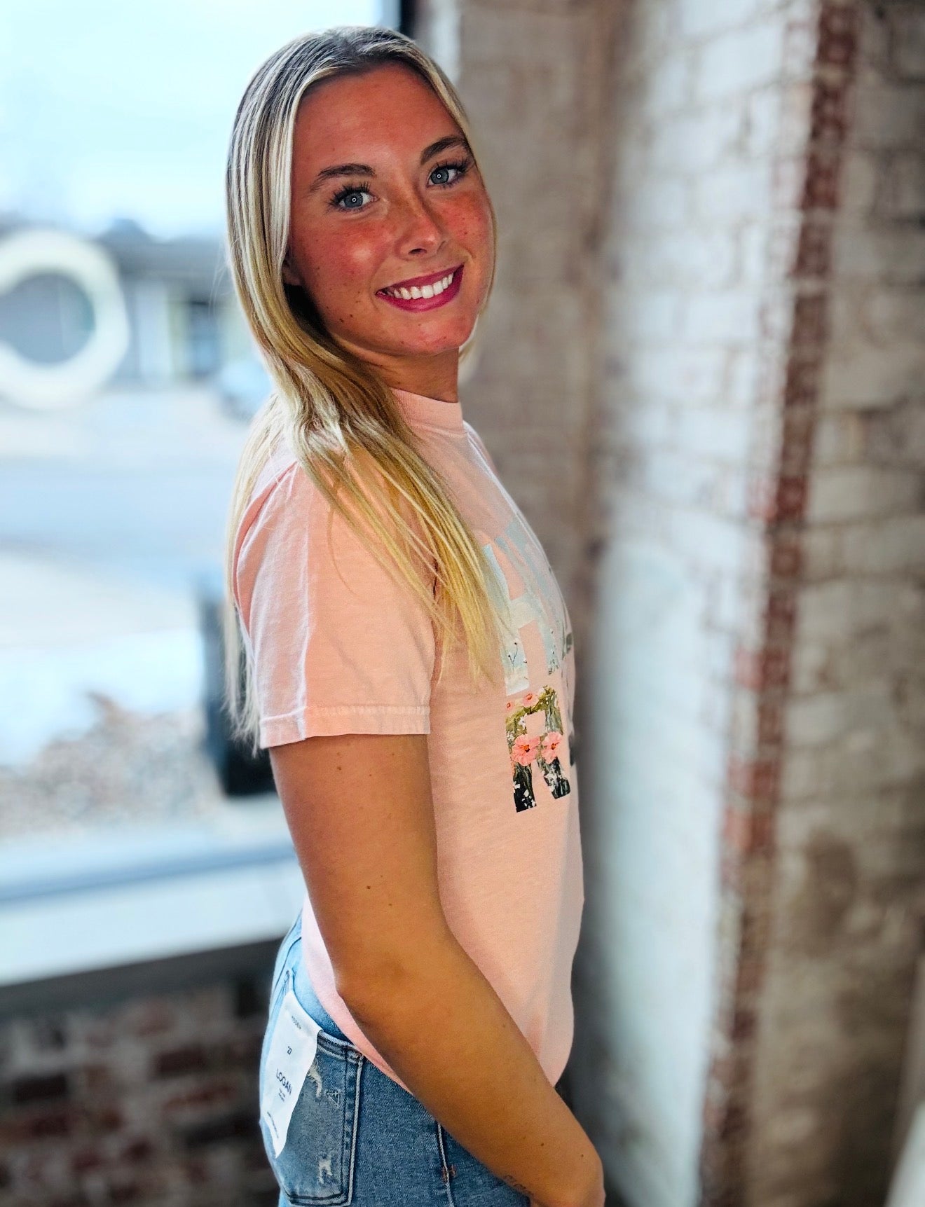 Soft Pink Blush He is Risen Graphic Tee