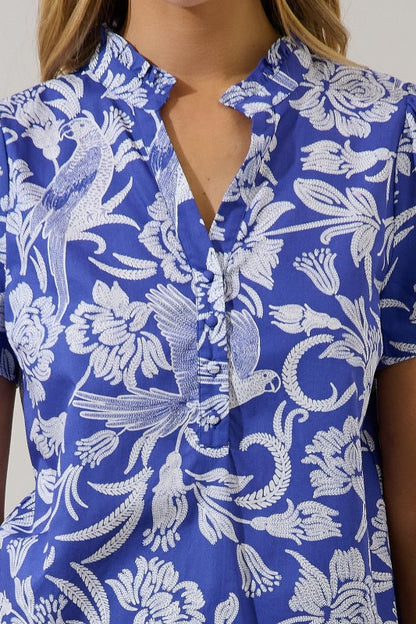 COASTAL BLUE PRINT TOP