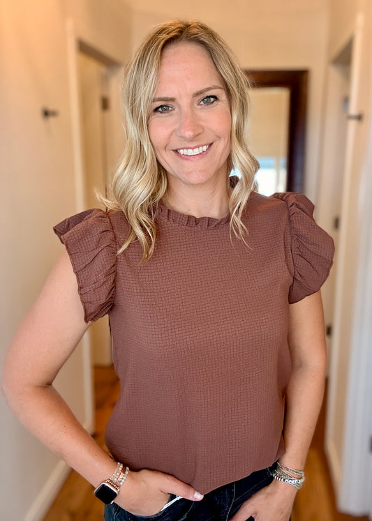 CHOCOLATE KNIT TOP