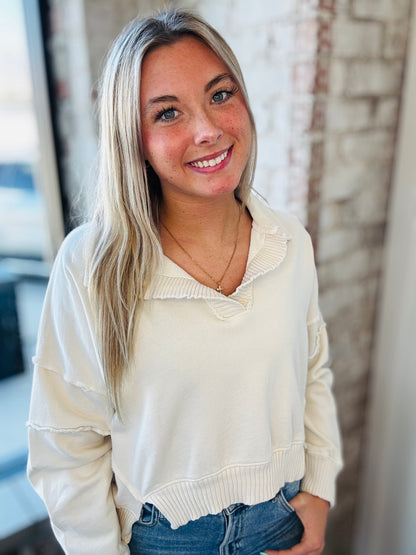Ivory Crop Pullover