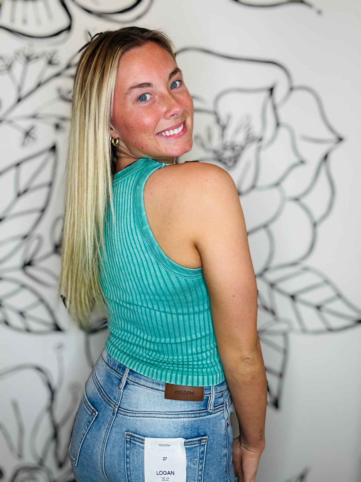 MINERAL WASH RIBBED TANK IN 2 COLORS