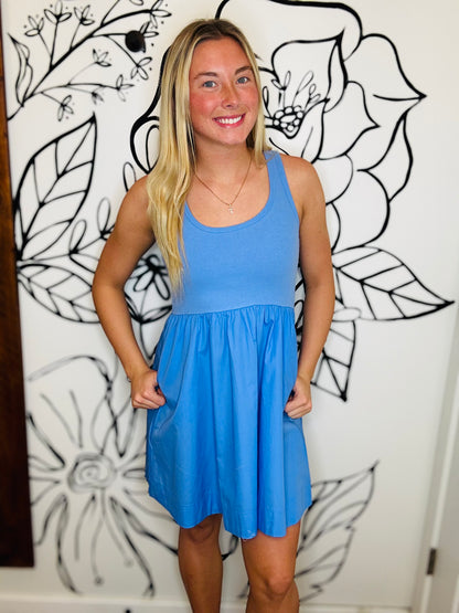 CORNFLOWER BLUE DRESS