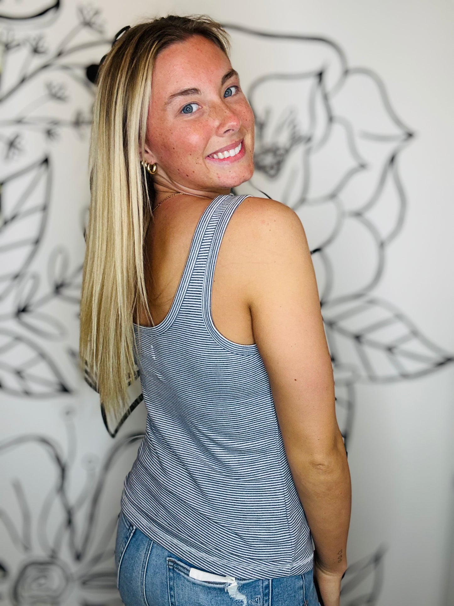 THREAD AND SUPPLY STRIPED TANK
