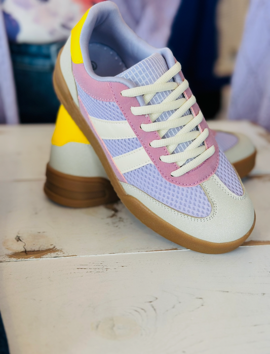 Beige & Purple Tennis Shoe
