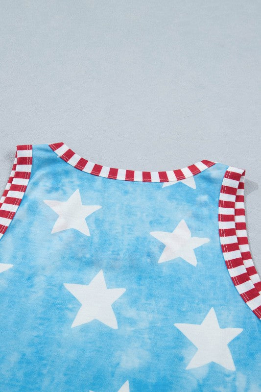 TYE DYE STAR SLEEVELESS TOP