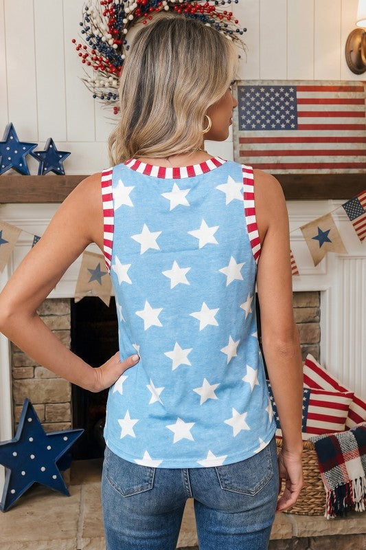TYE DYE STAR SLEEVELESS TOP