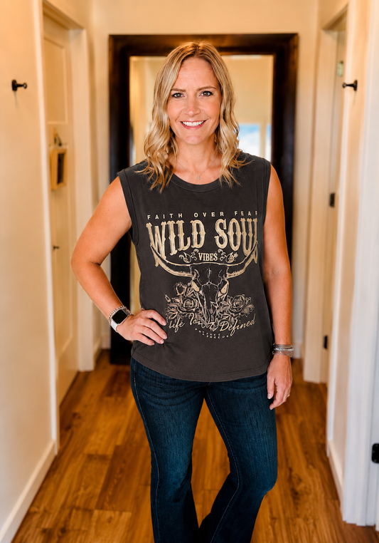 FAITH OVER FEAR WILD SOUL GRAPHIC TANK