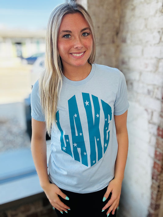Lt Blue Lake Graphic Tee