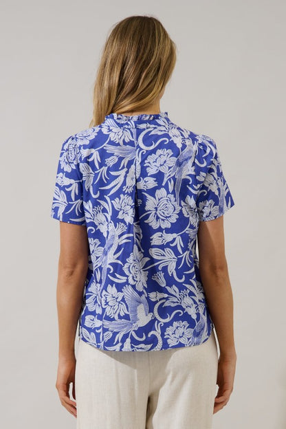 COASTAL BLUE PRINT TOP