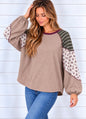 SUSAN FLORAL AND STRIPE COLOR BLOCK KNIT TOP