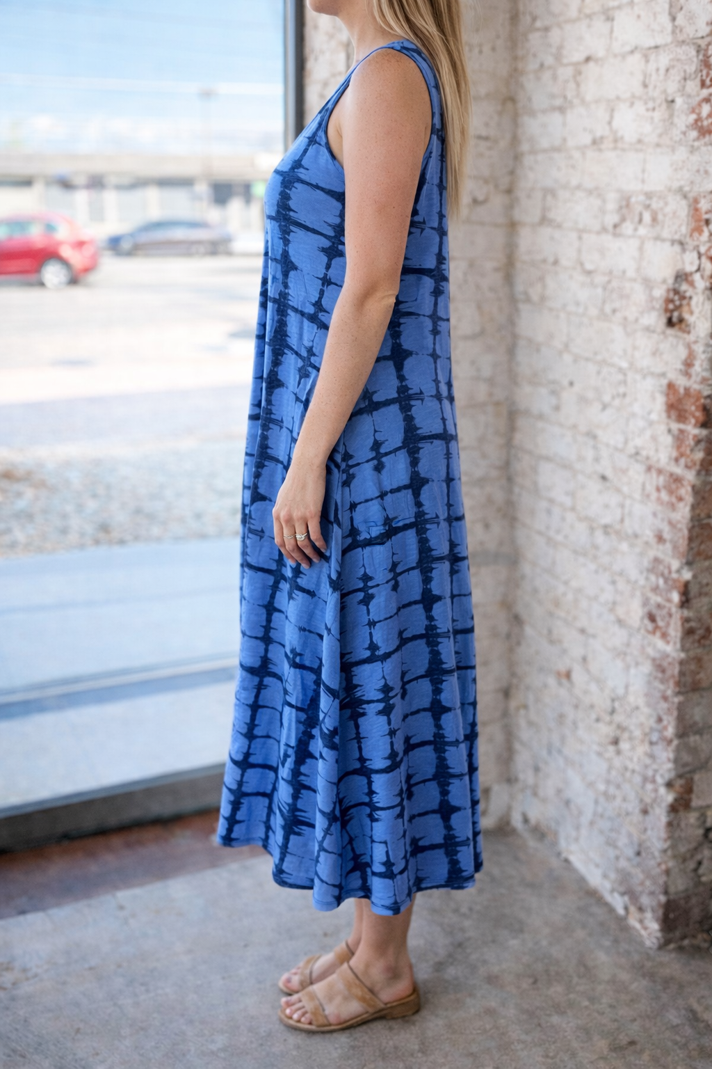 Bermuda Blue Print Sleeveless Dress