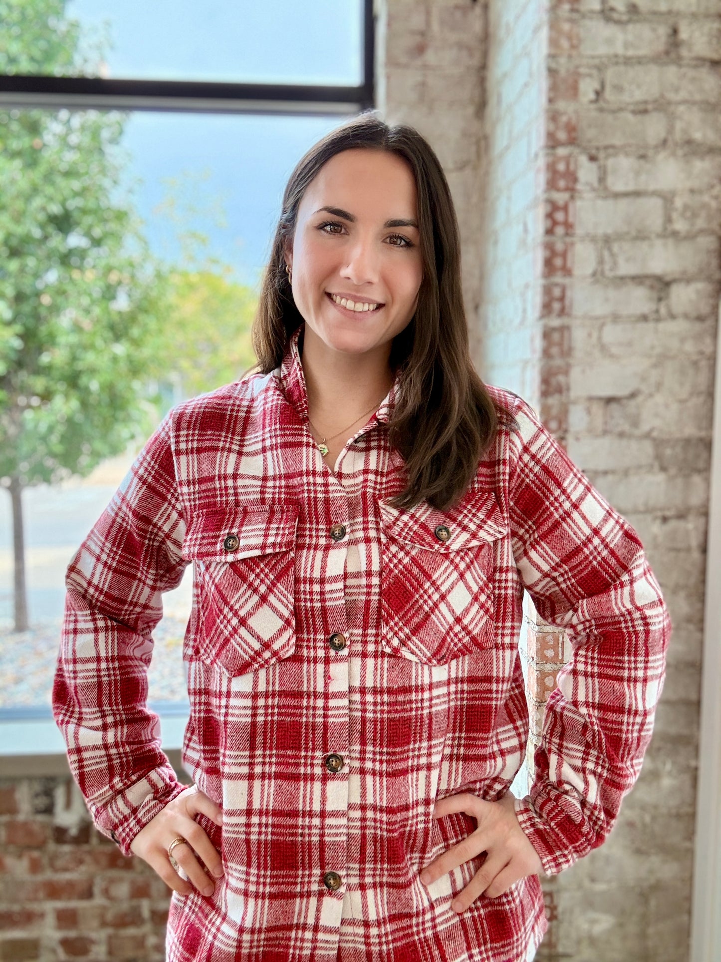 RED / WHITE FLANNEL SHIRT