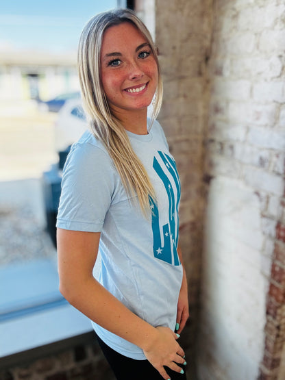 Lt Blue Lake Graphic Tee