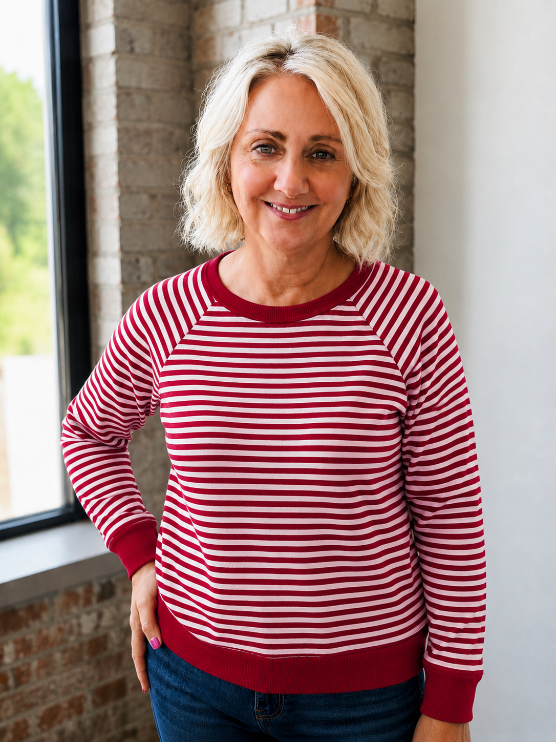 CRANBERRY STRIPE PULLOVER