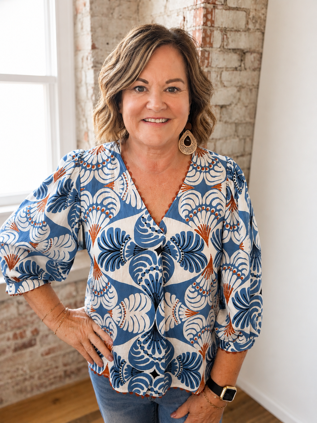 BLUE PRINT BLOUSE