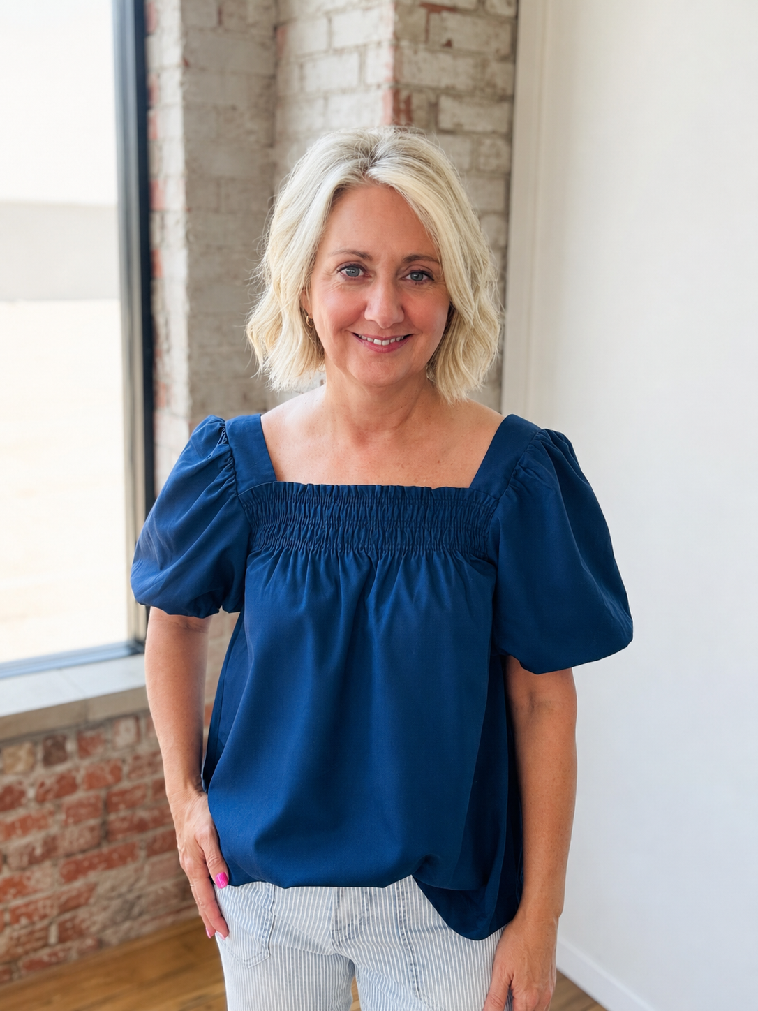 BLUE BELL SMOCKED TOP