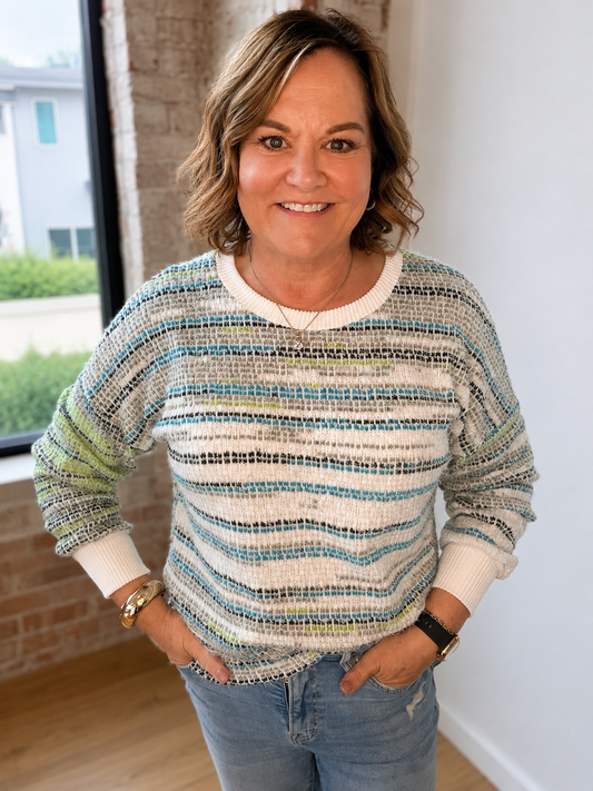 COASTAL BREEZE STRIPE SWEATER