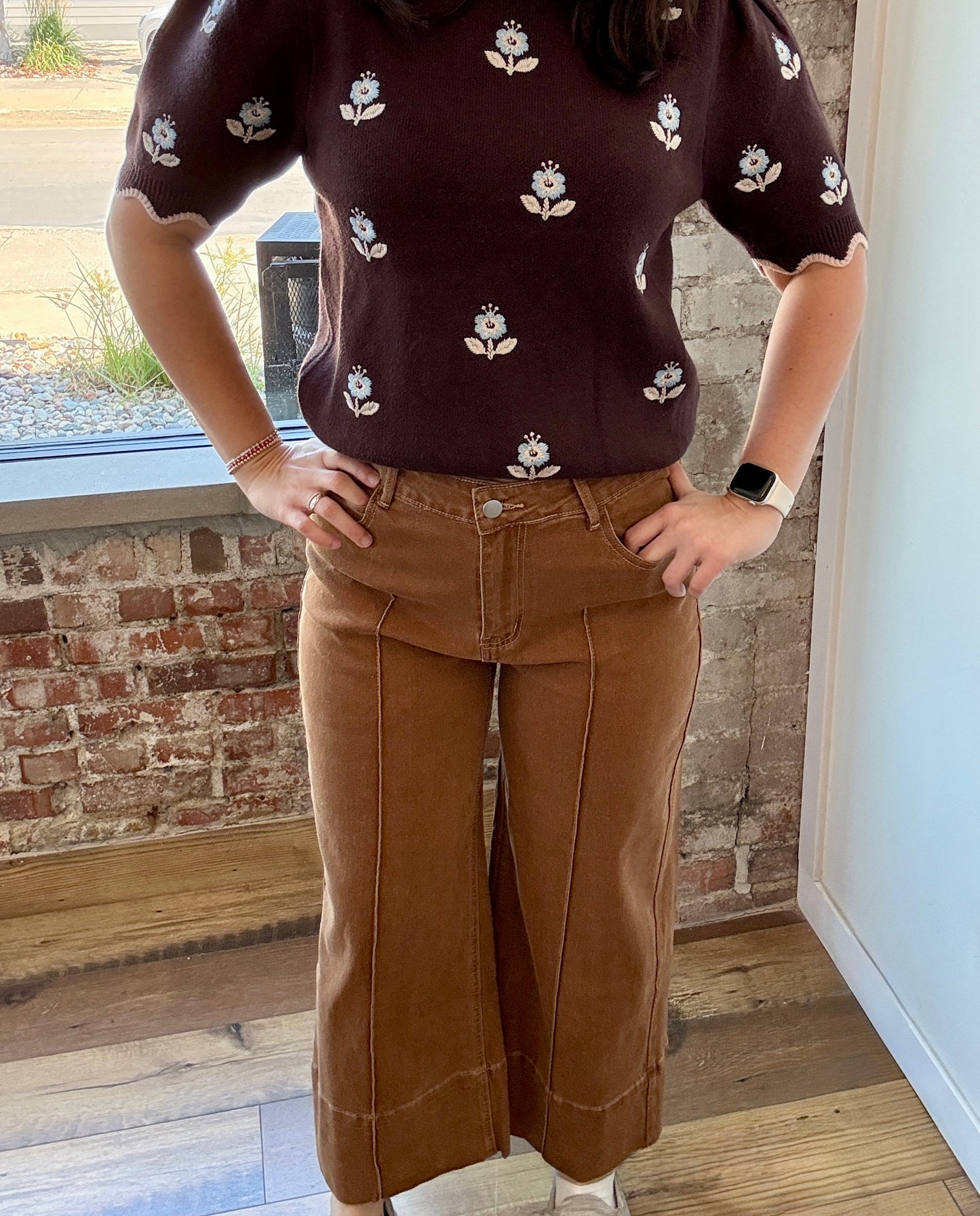 COGNAC DENIM PANT