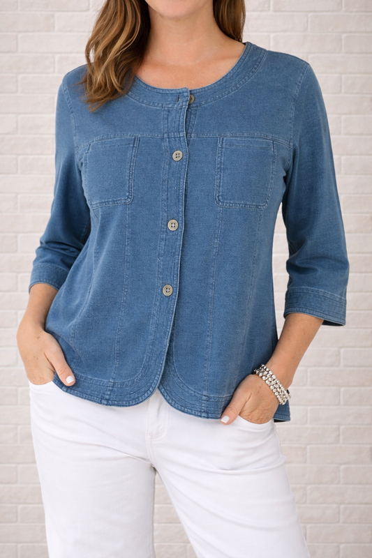 Wild Palms Mineral Wash Button-Front Cardigan