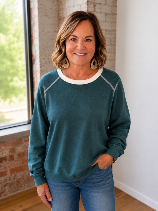 DEEP TEAL EVERYDAY PULLOVER