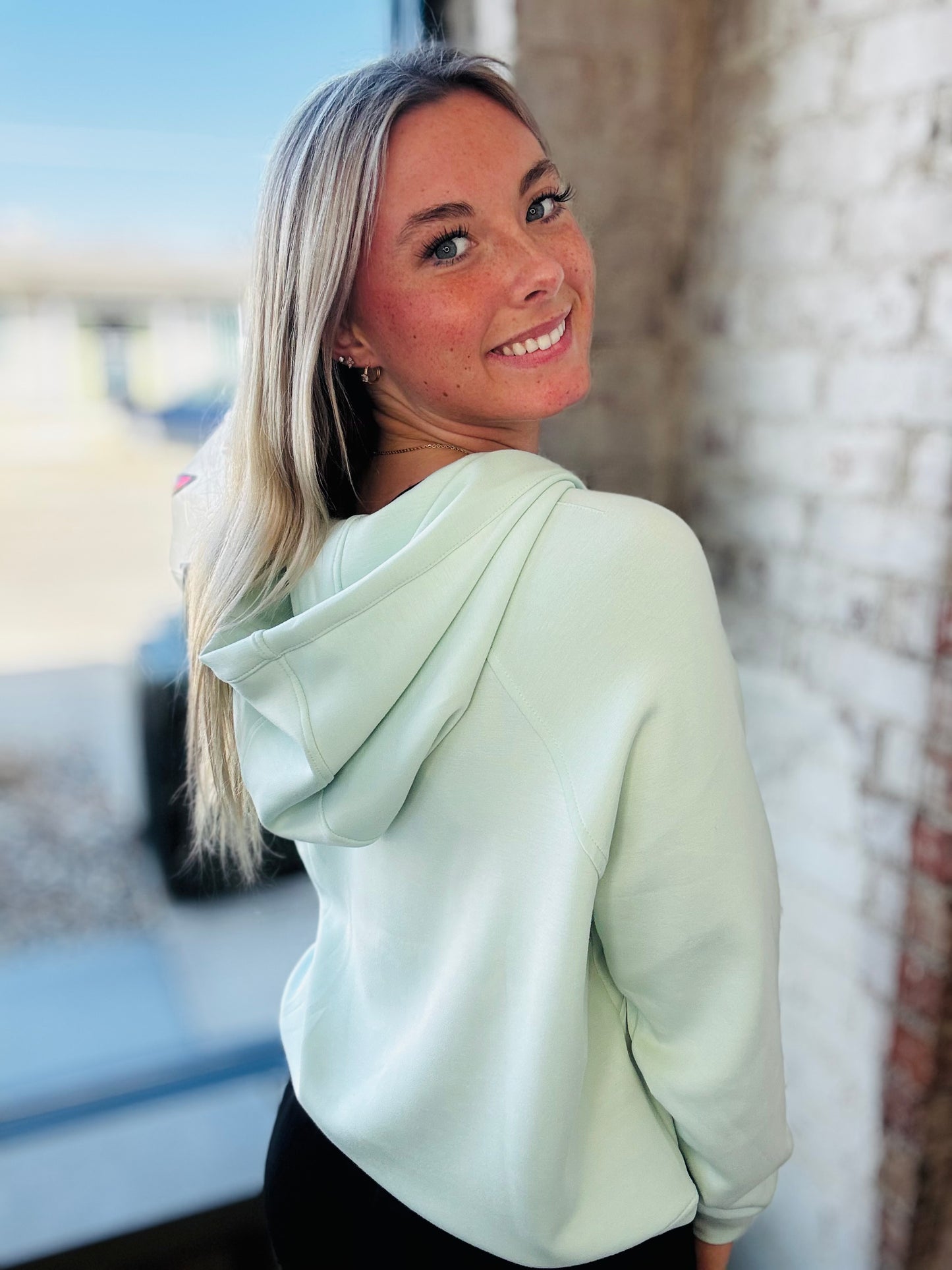 Mint Scuba 1/4 Zip Hoodie