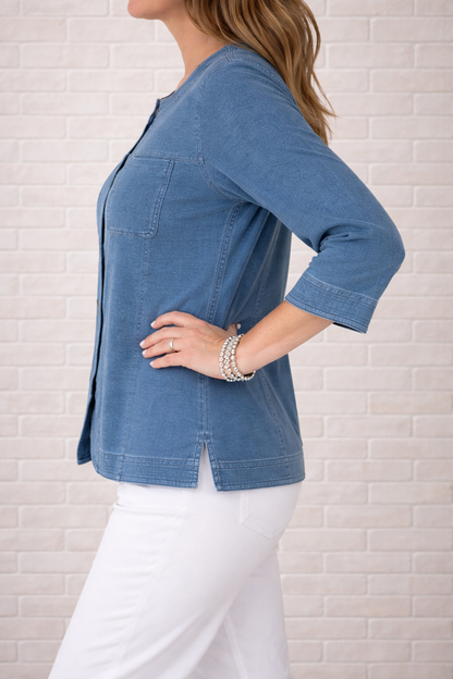 Wild Palms Mineral Wash Button-Front Cardigan