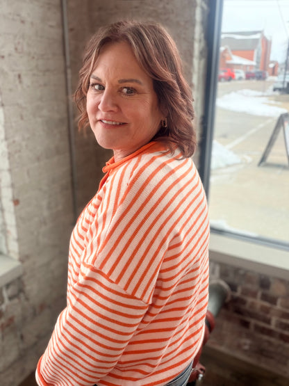 Orange & White Stripe Sweater