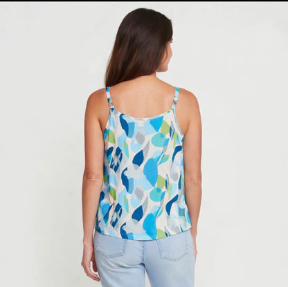 MULTI PRINT WIDE STRAP SLEEVELESS TOP