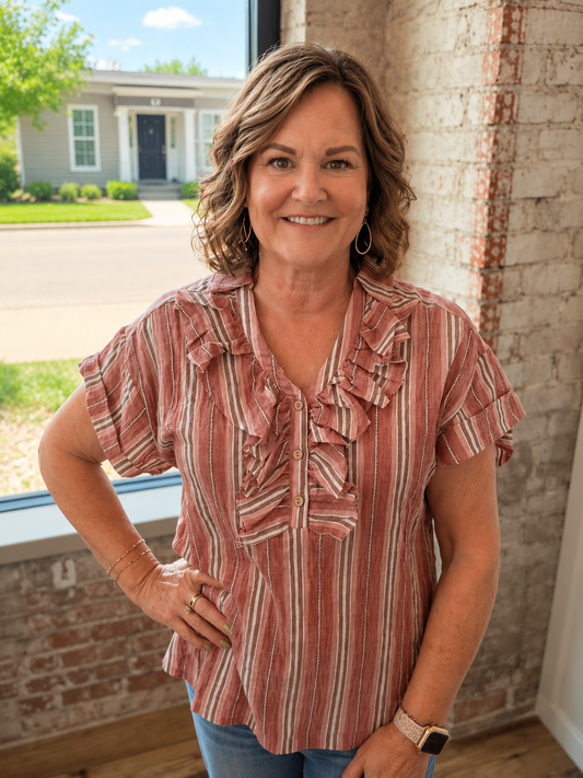 MAUVE STRIPE NALA TOP