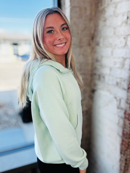 Mint Scuba 1/4 Zip Hoodie