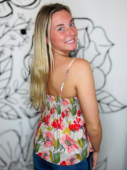 FLORAL SPAGHETTI STRAP TOP