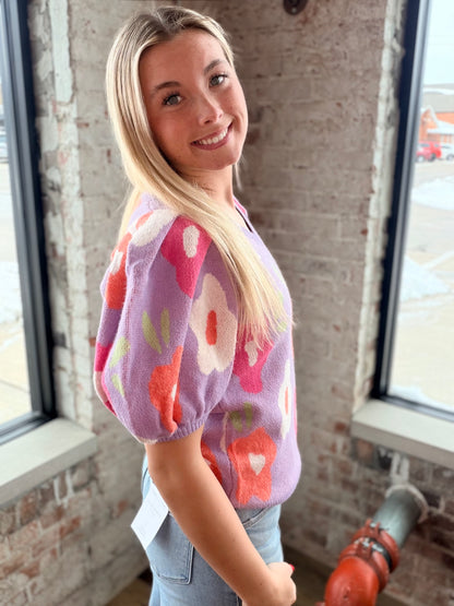 Lavender & Floral Sweater