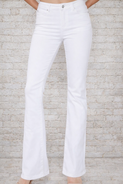 White High Rise Classic Boot Denim
