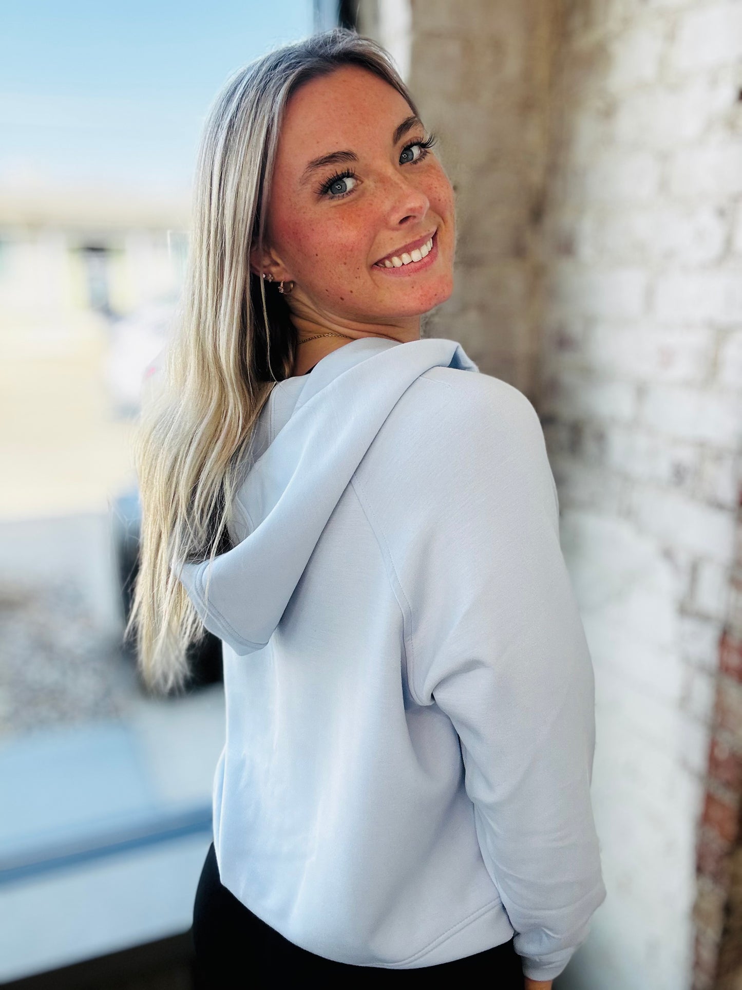 Frost Blue Scuba 1/4 Zip Hoodie