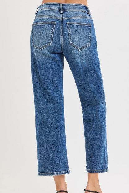 RISEN HIGH RISE STRAIGHT CROP JEANS