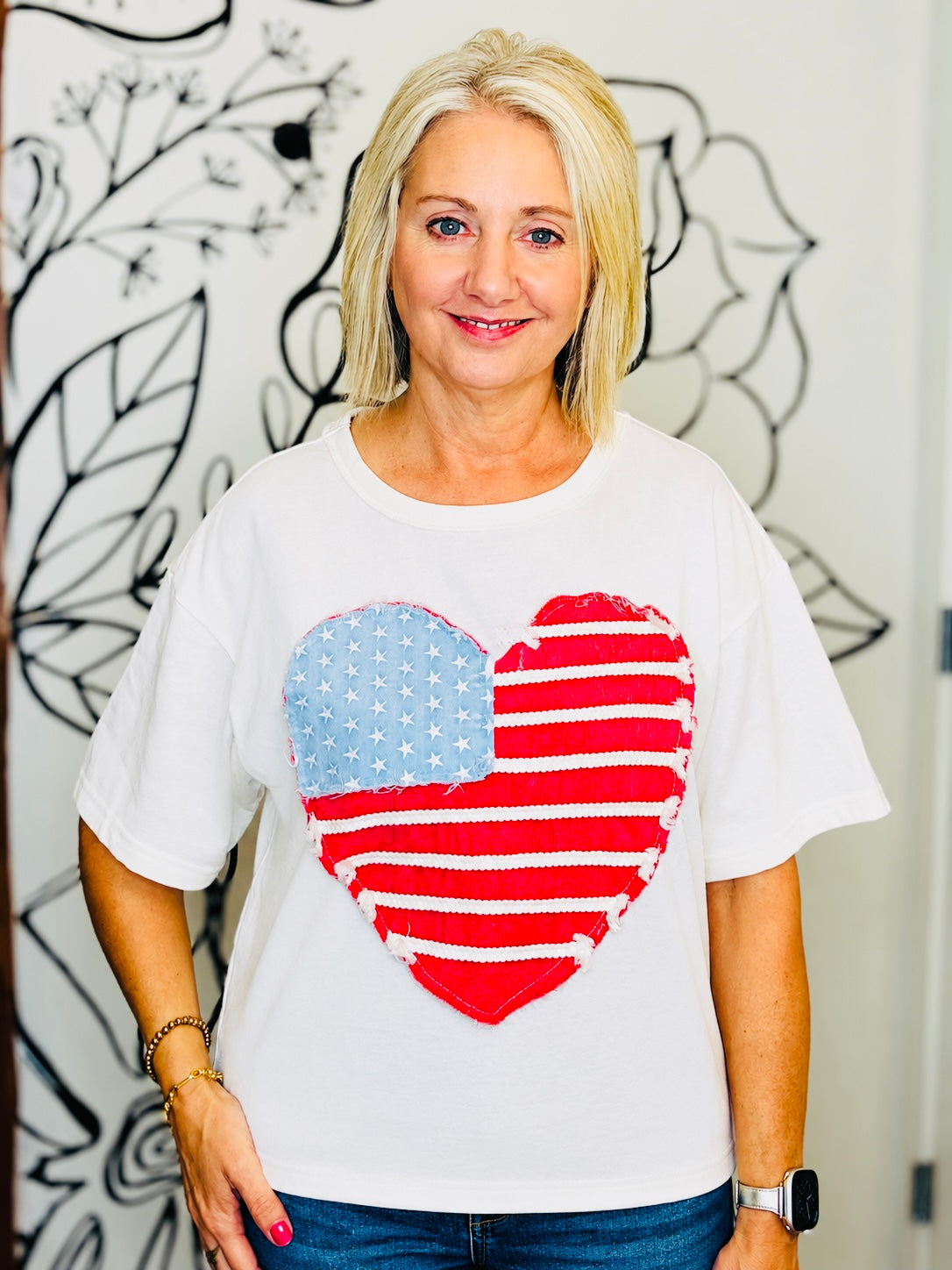 GRACE STARS AND STRIPES HEART TOP