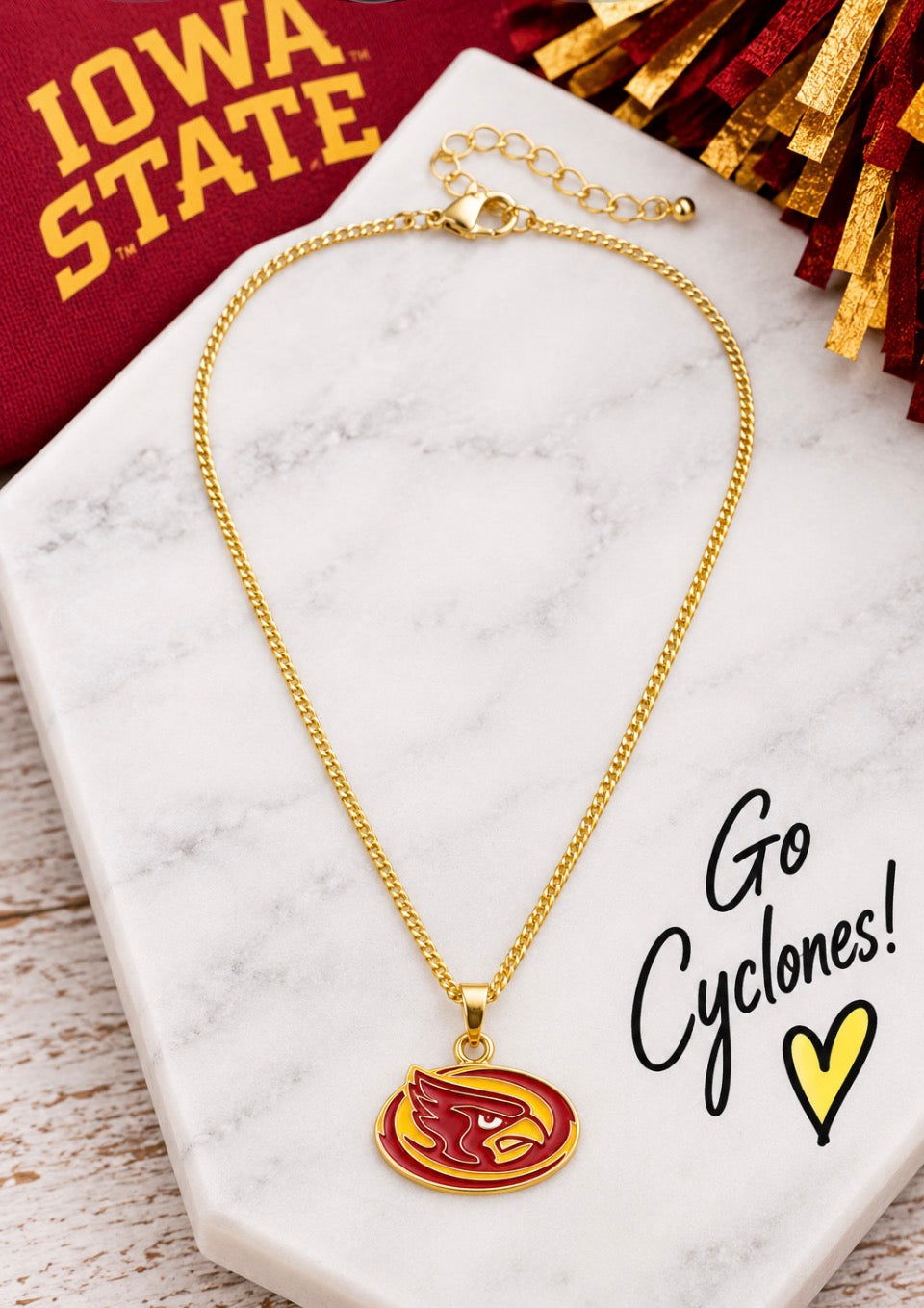 IOWA STATE ICON NECKLACE