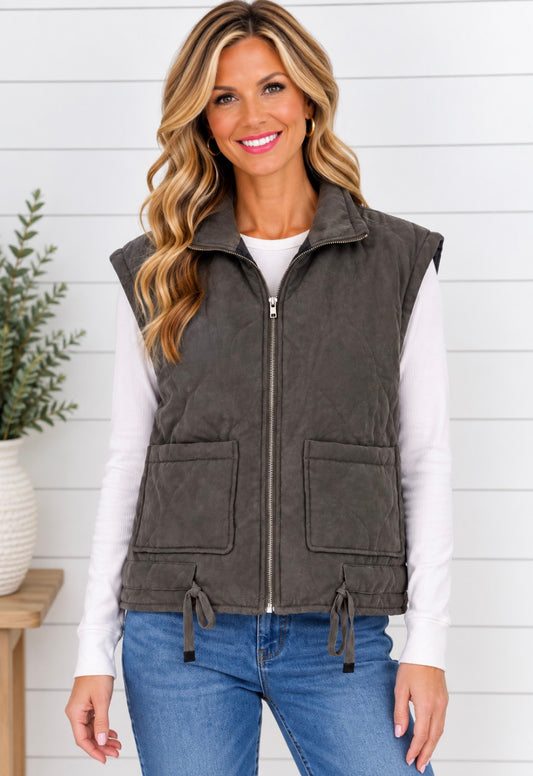 TESS QUILTED OVERSIZED PUFFER VEST