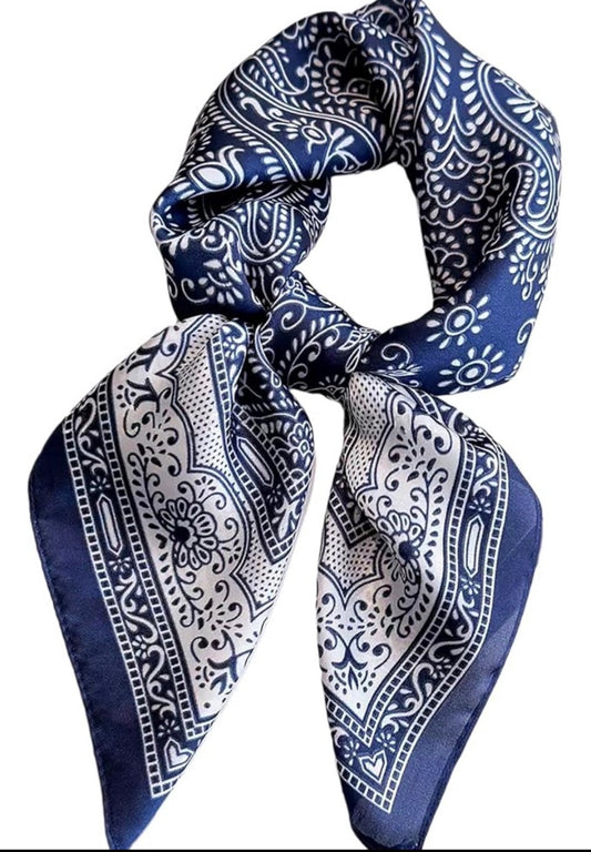 NAVY PAISLEY SCARF