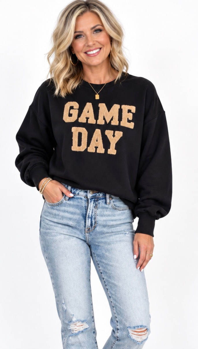 BLACK GAME DAY SWEATSHIRT