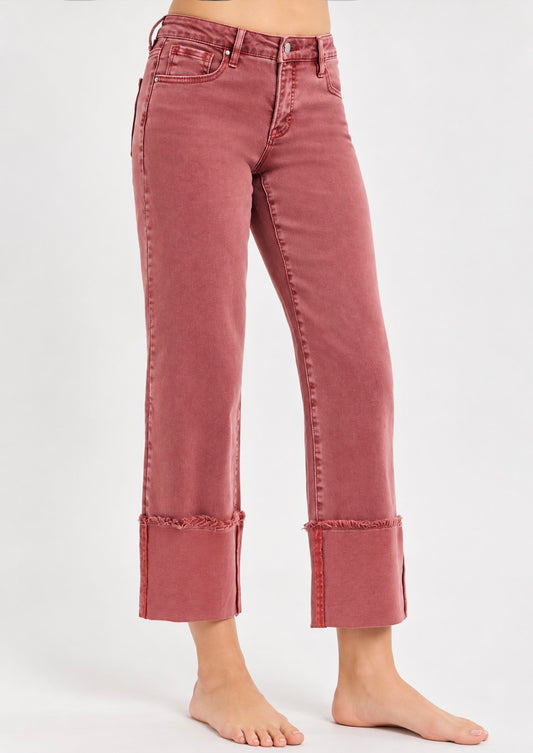 MOLLY CUFFED DUSTY RUST JEAN