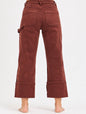 MORGAN CHOCO BROWN HI RISE WIDE STRAIGHT TURN UP
CUFFED PATCH POCKET JEAN