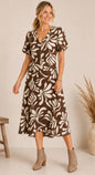 JESSICA BROWN & CREME BUBBLE SLEEVE MIDI DRESS