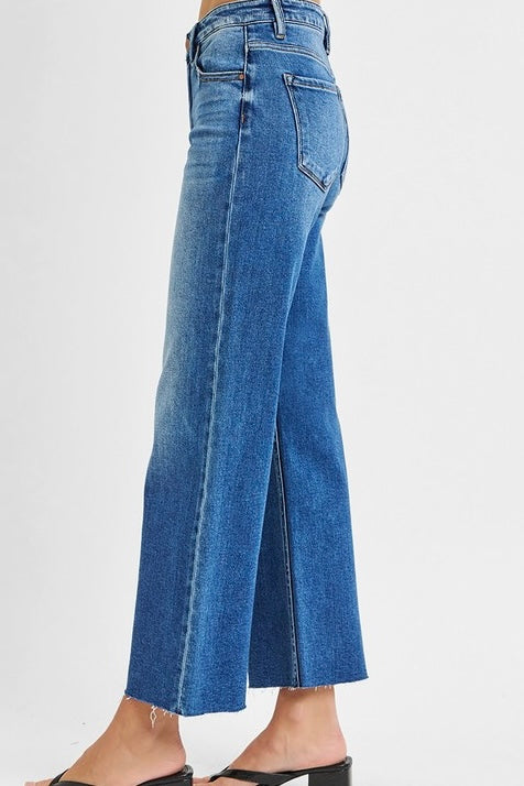 RISEN MID RISE CROP STRAIGHT JEANS