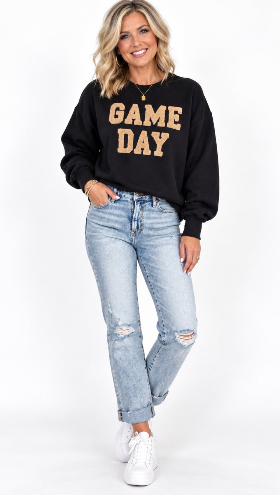 BLACK GAME DAY SWEATSHIRT